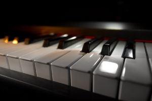Piano keyboard (piano / digital piano, closeup view)